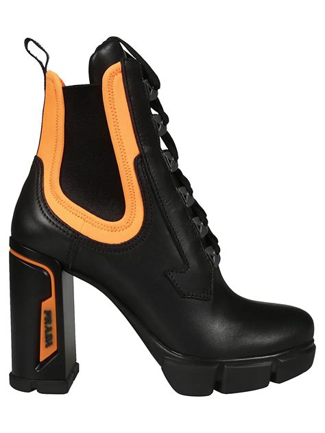 prada black orange boots|prada black platform boots.